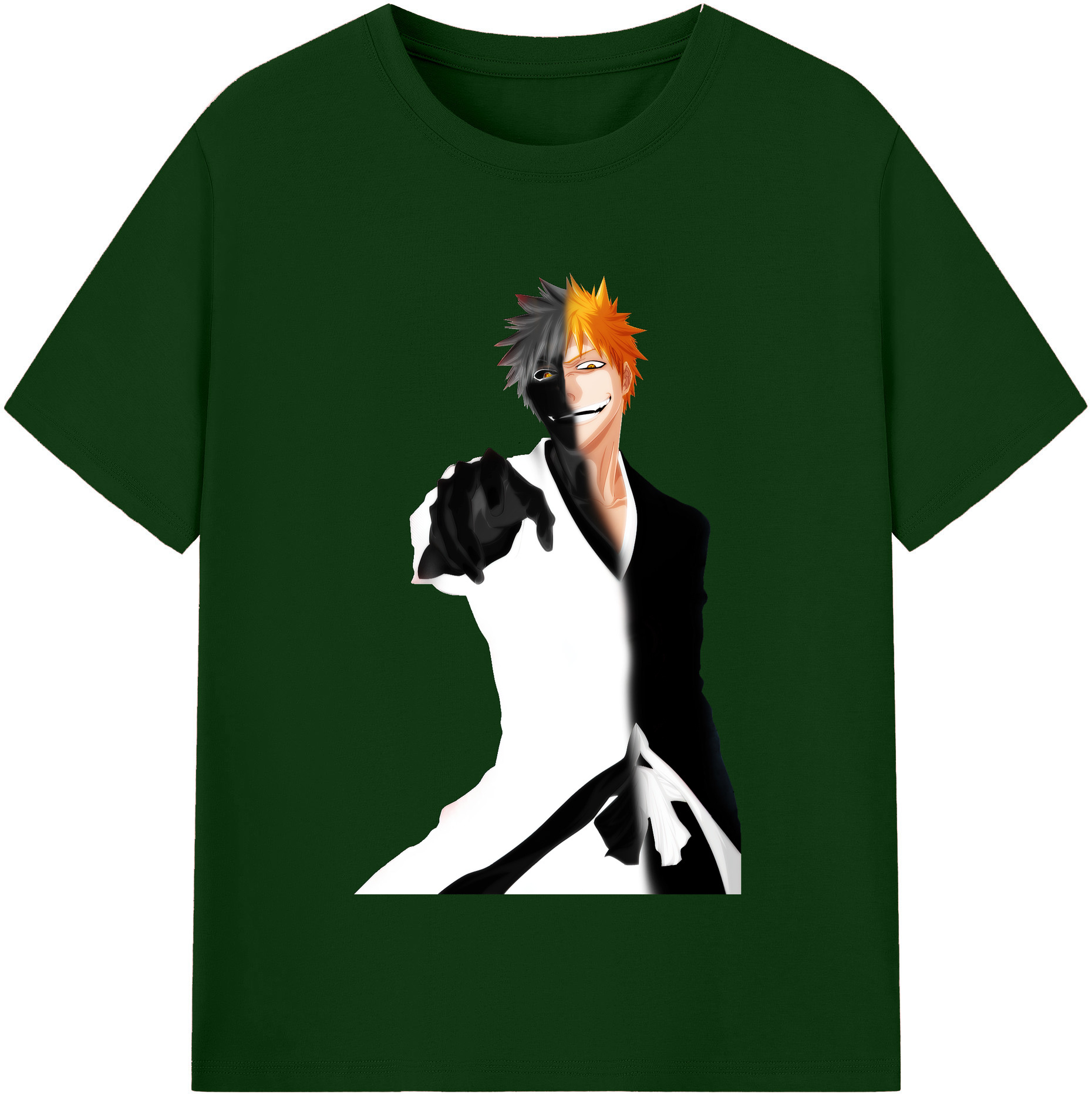 （画像用） ブリーチ 黒崎一護（くろさき いちご）BLEACH Kurosaki Ichigo 綿100％半袖Tシャツ（フロントプリント）
